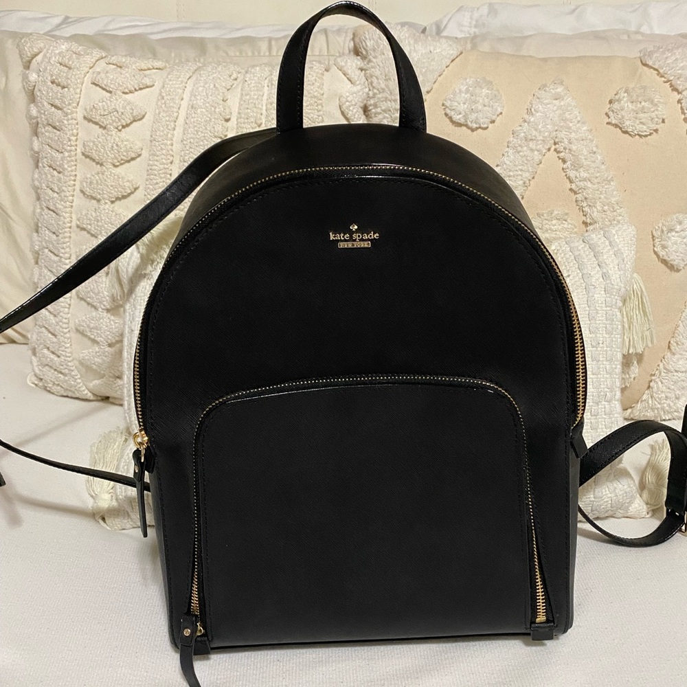 Kate Spade Black Round Leather Backpack